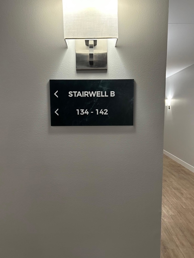 Wayfinding apartment sign Photo